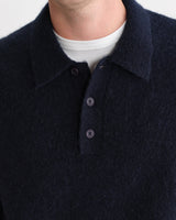 Ashford - Navy Fluffy Wool Polo