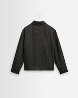 Osier – Gebürstete Jacke mit Fischgrätmuster in Braun und Schwarz