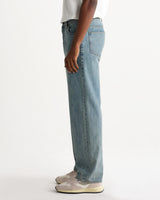 Felix - Jean denim coupe ample selvedge délavage bleu