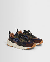 Flower Mountain - Baskets Solin en daim et nylon marron et noir