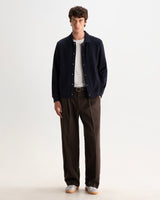 Hays – Marineblaues strukturiertes Waffel-Overshirt