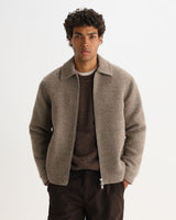 Heath - Veste en bouclé de laine mélangée écru