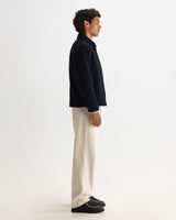 Heath - Veste en bouclé de laine mélangée bleu marine