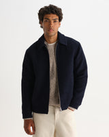 Heath - Veste en bouclé de laine mélangée bleu marine