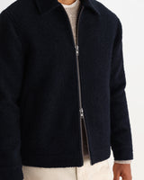 Heath - Veste en bouclé de laine mélangée bleu marine