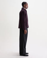 Heath - Dark Purple Wool Blend Boucle Jacket