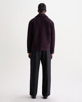 Heath - Dark Purple Wool Blend Boucle Jacket