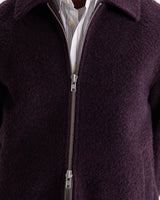 Heath - Dark Purple Wool Blend Boucle Jacket
