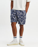 Kurt - Blue And Ecru Floral Jacquard Shorts