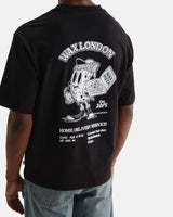 Milton - T-shirt graphique de livraison de pizza noire