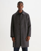 Stan - Manteau court double face bleu marine et marron