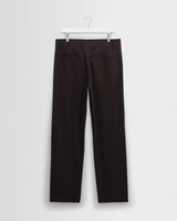 wax london men's Aston - Dark Brown Wool Pinstripe Trousers