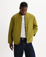wax london men's Astro - Khaki Green Cotton Nylon Jacket