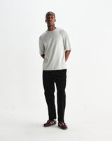 wax london men's Aubyn - Black Soft Corduroy Pleated Trousers