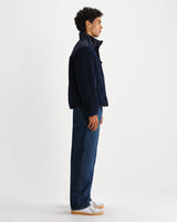 wax london men's Beven - Dark Navy Technical Fleece