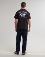 wax london men's Dean - Brown And Off-White Globe Graphic Cotton T-Shirt