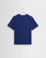 wax london men's Dean - Cobalt Blue Textured Organic Cotton T-Shirt