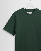 wax london men's Dean - Dark Green Textured Organic Cotton T-Shirt