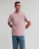 wax london men's Dean - Dusty Pink Textured Organic Cotton T-Shirt