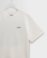 wax london men's Dean - Off-White And Charcoal 90s Doodle Graphic Cotton T-Shirt