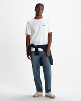 wax london men's Dean - Off-White And Multi Leaf Embroidery T-Shirt