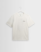 wax london men's Dean - Off-White And Multi Leaf Embroidery T-Shirt