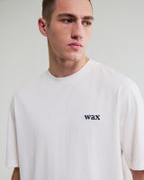 wax london men's Dean - Off White Scribble Text T-Shirt