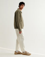 wax london men's Eldon - Khaki Crinkle Cotton-Linen Jacket