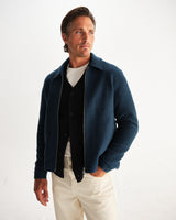 wax london men's Eldon - Teal Boiled Wool Jacket