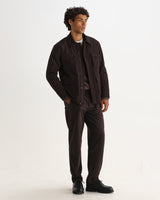 wax london men's Fairfax - Dark Brown Technical Canvas Field Jacket