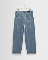 Felix - Jean denim coupe ample selvedge délavage bleu