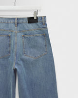 Felix - Jean denim coupe ample selvedge délavage bleu