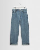 Felix - Jean denim coupe ample selvedge délavage bleu