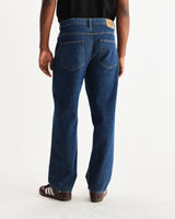 wax london men's Felix - Vintage 90s Blue Wash Loose Fit Denim Jeans