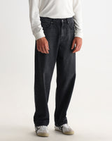 wax london men's Felix - Washed Vintage Black Loose Fit Denim Jeans