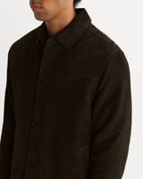 wax london men's Fen - Brown Suede Jacket