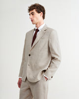 wax london men's Fintry - Natural Linen Single-Breasted Blazer