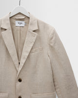 wax london men's Fintry - Natural Linen Single-Breasted Blazer
