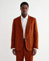 wax london men's Fintry - Rust Linen Single-Breasted Blazer