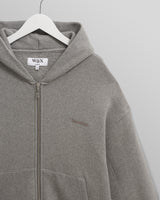 wax london men's Harris - Grey Embroidered Logo Loopback Cotton Hoodie