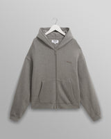 wax london men's Harris - Grey Embroidered Logo Loopback Cotton Hoodie