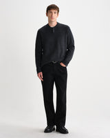wax london men's Harvey - Charcoal Zig Zag Wool Jumper