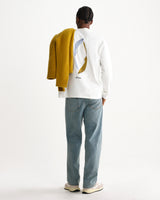 wax london men's Hayden - Off-White Leaf Embroidery Long-Sleeve T-Shirt