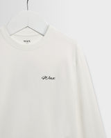 wax london men's Hayden - Off-White Leaf Embroidery Long-Sleeve T-Shirt