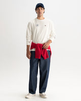 wax london men's Hayden - White And Multicolour Graphic Cotton Long-Sleeve T-Shirt
