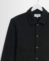 wax london men's Hays - Dark Green Structured Waffle Overshirt
