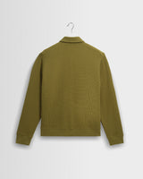 wax london men's Hays - Green Waffle Jersey Overshirt