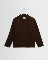 wax london men's Kimpton - Brown Washed Linen Jacket