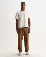 wax london men's Kurt - Dark Tan Organic Cotton Twill Trouser