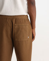 wax london men's Kurt - Dark Tan Organic Cotton Twill Trouser